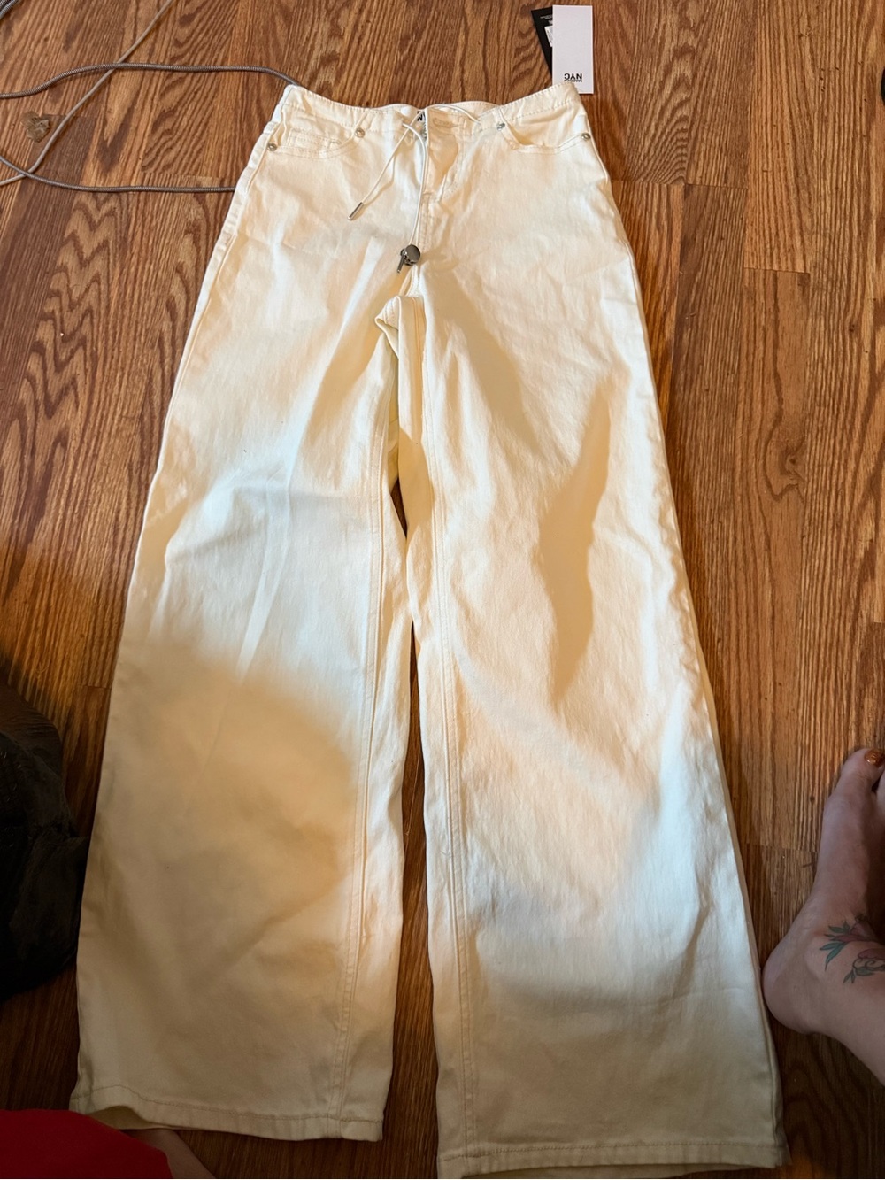 wild fable Cream Wide-Leg Jeans